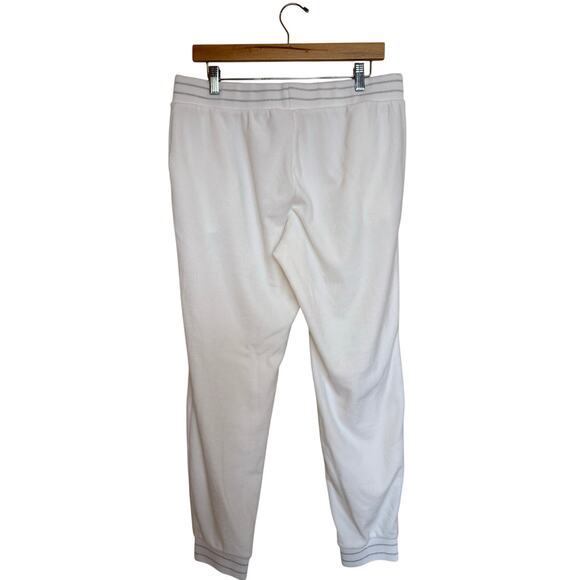 Juicy Couture Velour Jogger Pants Women’s Size L White Soft Tracksuit Lounge - Picture 3 of 6